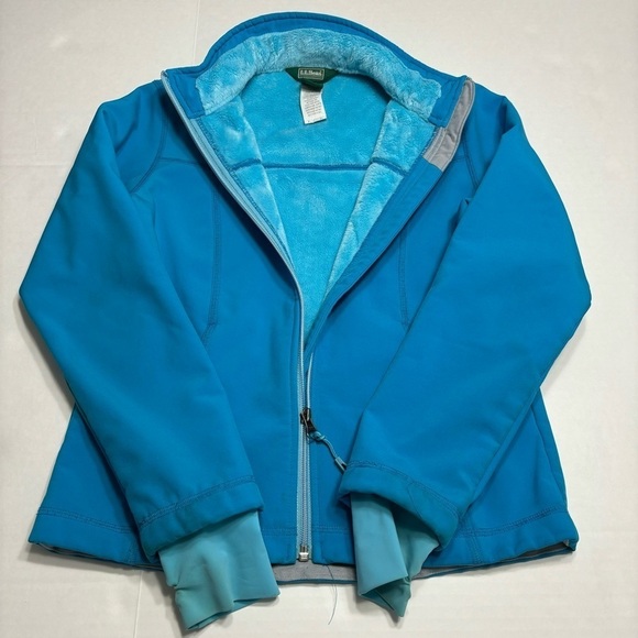 LL Bean Girls‎ Wonder Fleece Jacket Size 10-12 Color Teal - Picture 1 of 5